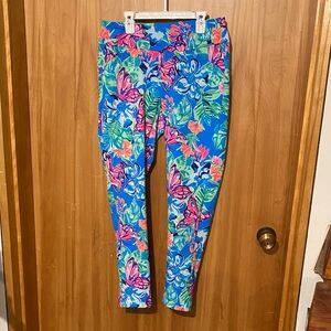 Lilly Pulitzer Luxletic Leggings in Blue and Pink Floral